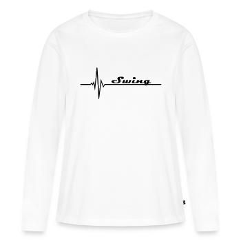 Swing - Frauen Premium Bio Langarmshirt - Weiß - Vorne - Julia (174cm)