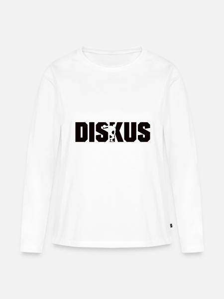 DISKUS - Frauen Premium Bio Langarmshirt - Weiß
