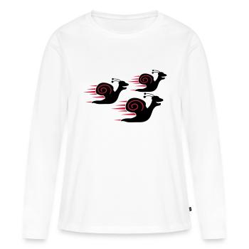 Snail Race - T-shirt manches longues Premium bio Femme - blanc - Devant - Julia (174cm)