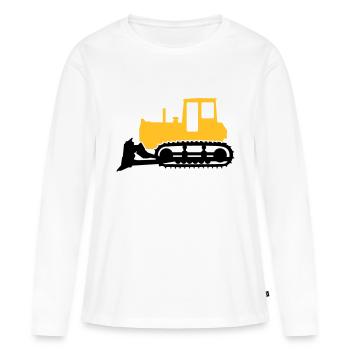 Bulldozer - T-shirt manches longues Premium bio Femme - blanc - Devant - Julia (174cm)