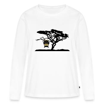 Chouette à l'envers sur les différentes pentes arb - T-shirt manches longues Premium bio Femme - blanc - Devant - Julia (174cm)