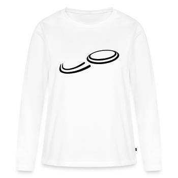 Frisbee - T-shirt manches longues Premium bio Femme - blanc - Devant - Julia (174cm)
