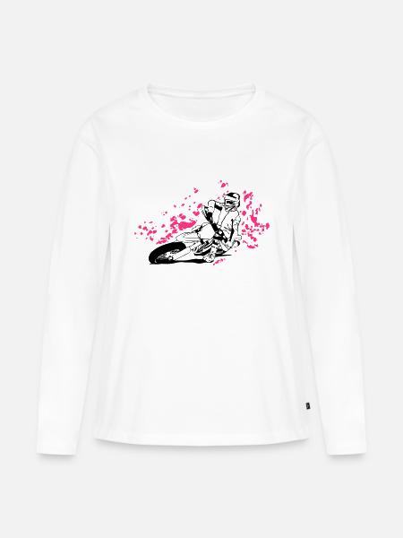 Supermoto - Frauen Premium Bio Langarmshirt - Weiß