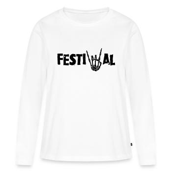 festival - Frauen Premium Bio Langarmshirt - Weiß - Vorne - Julia (174cm)