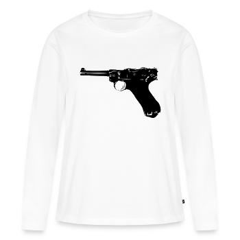 vieux pistolet revolver flingue arme 00 - T-shirt manches longues Premium bio Femme - blanc - Devant - Julia (174cm)