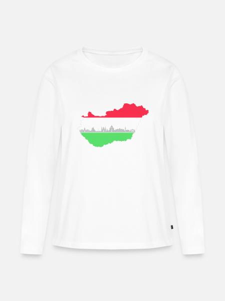 Ungarn - Frauen Premium Bio Langarmshirt - Weiß