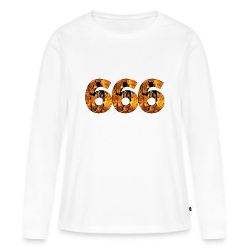 666 - T-shirt manches longues Premium bio Femme - blanc - Devant - Julia (174cm)