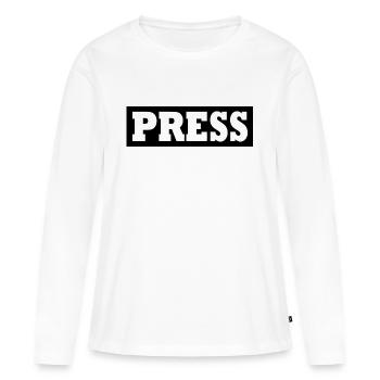 Press - T-shirt manches longues Premium bio Femme - blanc - Devant - Julia (174cm)