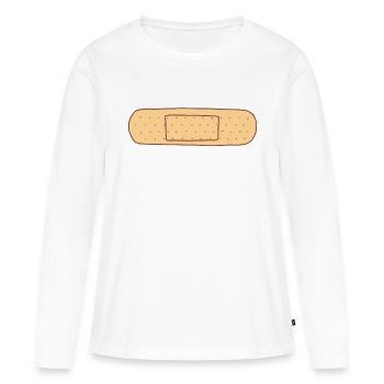 Bandage extrêmement collant - T-shirt manches longues Premium bio Femme - blanc - Devant - Julia (174cm)