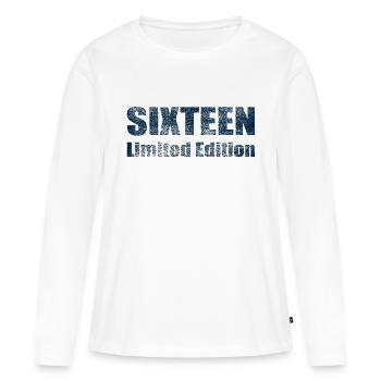 Seize Millésime du 16e anniversaire - T-shirt manches longues Premium bio Femme - blanc - Devant - Julia (174cm)