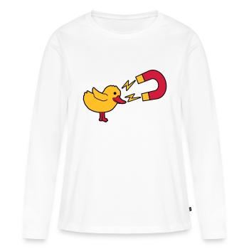 Chick Magnet Womanizer Logo - T-shirt manches longues Premium bio Femme - blanc - Devant - Julia (174cm)