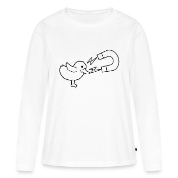 Womanizer Logo Chick Magnet - T-shirt manches longues Premium bio Femme - blanc - Devant - Julia (174cm)