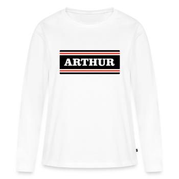ARTHUR - T-shirt manches longues Premium bio Femme - blanc - Devant - Julia (174cm)