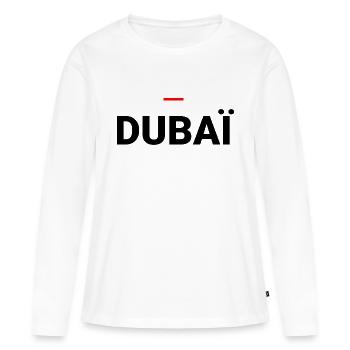 DUBAÏ - T-shirt manches longues Premium bio Femme - blanc - Devant - Julia (174cm)