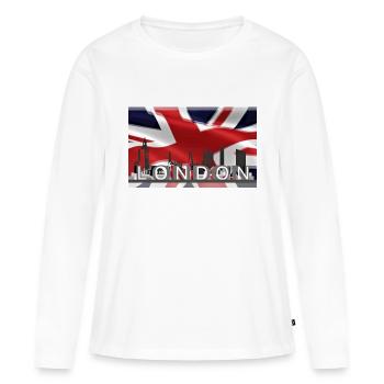 Londres - T-shirt manches longues Premium bio Femme - blanc - Devant - Julia (174cm)