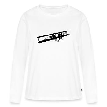 Avions à moteur historiques de 1905 - T-shirt manches longues Premium bio Femme - blanc - Devant - Julia (174cm)