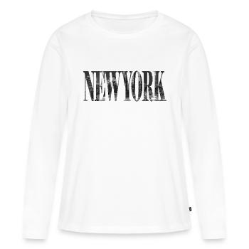 New York - T-shirt manches longues Premium bio Femme - blanc - Devant - Julia (174cm)
