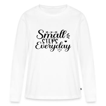 Small Steps Everyday - Frauen Premium Bio Langarmshirt - Weiß - Vorne - Julia (174cm)