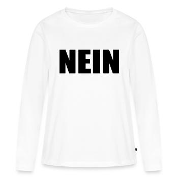 NEIN - Frauen Premium Bio Langarmshirt - Weiß - Vorne - Julia (174cm)