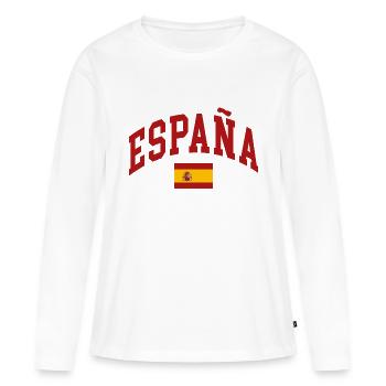 Spanien - Frauen Premium Bio Langarmshirt - Weiß - Vorne - Julia (174cm)