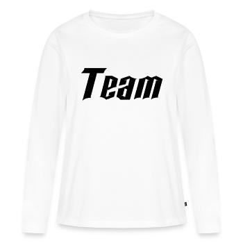 équipe - T-shirt manches longues Premium bio Femme - blanc - Devant - Julia (174cm)