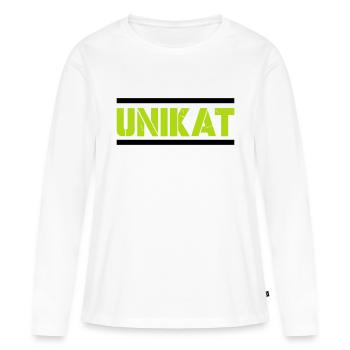 Unique - T-shirt manches longues Premium bio Femme - blanc - Devant - Julia (174cm)