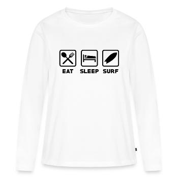 Surf Planche de surf Surfeur Sports nautiques - T-shirt manches longues Premium bio Femme - blanc - Devant - Julia (174cm)