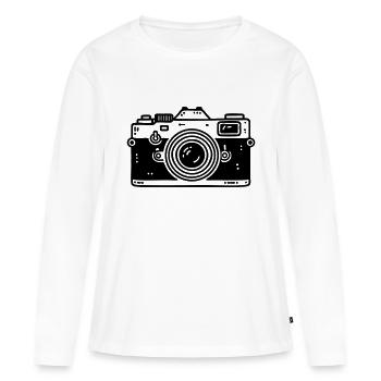 appareil photo photographe appareil photo - T-shirt manches longues Premium bio Femme - blanc - Devant - Julia (174cm)