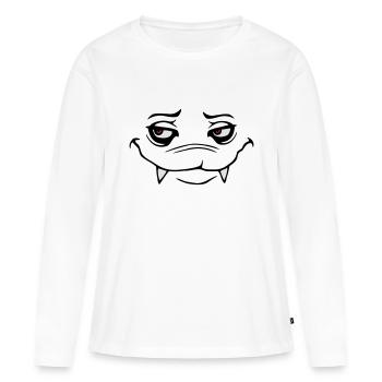 monstre - T-shirt manches longues Premium bio Femme - blanc - Devant - Julia (174cm)