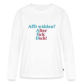 afd Kopie - Frauen Premium Bio Langarmshirt - Weiß - Vorne - Julia (174cm)
