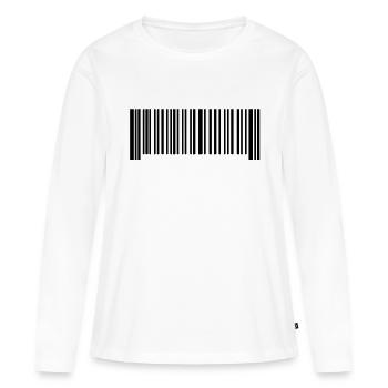 barcode symbol - Frauen Premium Bio Langarmshirt - Weiß - Vorne - Julia (174cm)