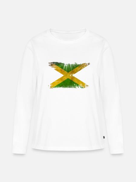 Jamaica - Frauen Premium Bio Langarmshirt - Weiß