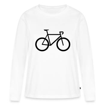 velo de course - T-shirt manches longues Premium bio Femme - blanc - Devant - Julia (174cm)