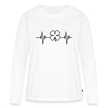 Clover Pulse - Frauen Premium Bio Langarmshirt - Weiß - Vorne - Julia (174cm)