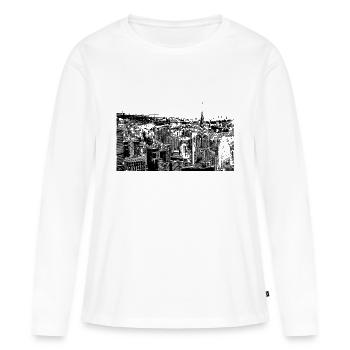 Skyline NYC - Frauen Premium Bio Langarmshirt - Weiß - Vorne - Julia (174cm)
