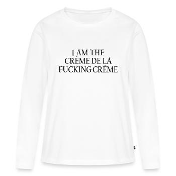 Je suis la crème de la putain de crème 1 - T-shirt manches longues Premium bio Femme - blanc - Devant - Julia (174cm)