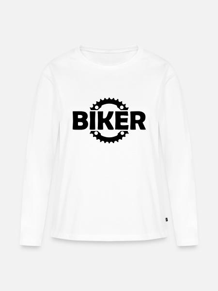 biker - Frauen Premium Bio Langarmshirt - Weiß