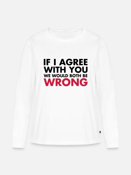 Funny - Premium økologisk langærmet T-shirt til kvinder - hvid