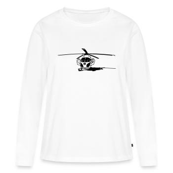 Hélicoptère hélicoptère terrestre - T-shirt manches longues Premium bio Femme - blanc - Devant - Julia (174cm)