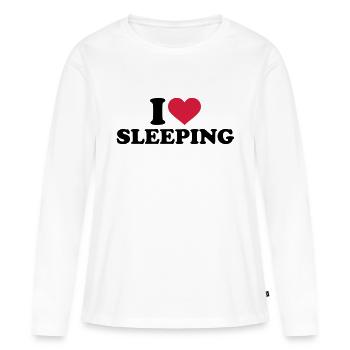 Schlafen - Frauen Premium Bio Langarmshirt - Weiß - Vorne - Julia (174cm)