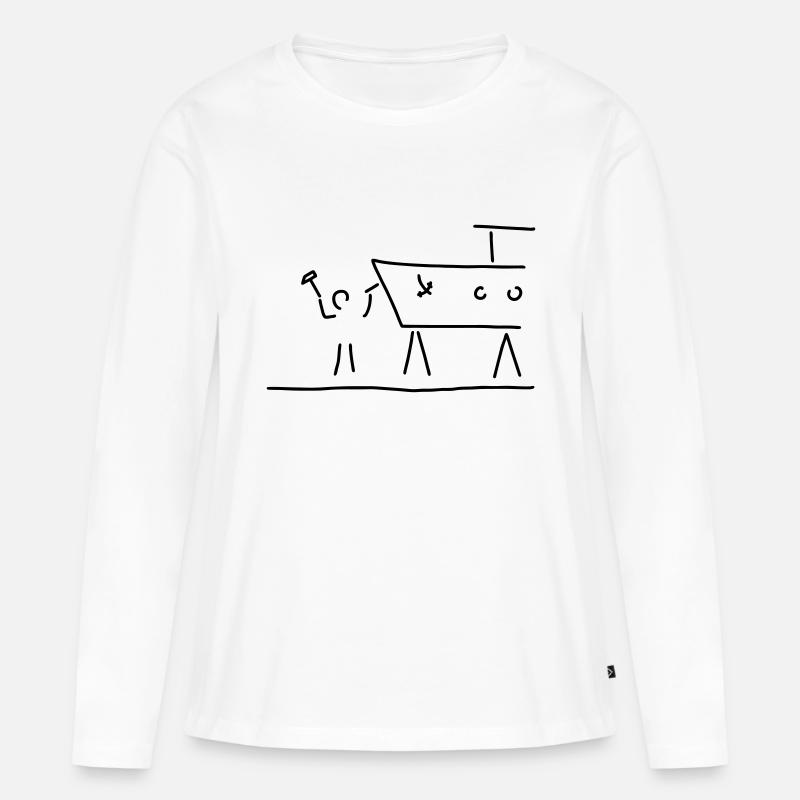 bootsbauer - Frauen Premium Bio Langarmshirt - Weiß