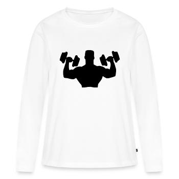 Muscle Man Training - T-shirt manches longues Premium bio Femme - blanc - Devant - Julia (174cm)
