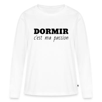 Schlaf / Schläfer / Müdigkeit / Rest - Frauen Premium Bio Langarmshirt - Weiß - Vorne - Julia (174cm)