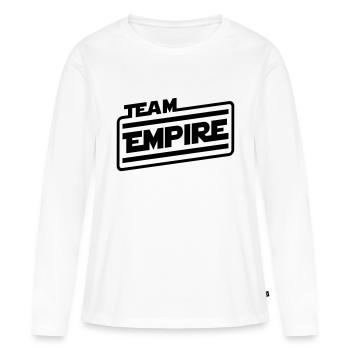 Team Empire (lettrage) - T-shirt manches longues Premium bio Femme - blanc - Devant - Julia (174cm)