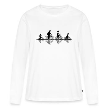 Freizeit - Radfahrer - Frauen Premium Bio Langarmshirt - Weiß - Vorne - Julia (174cm)