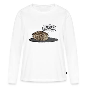 Phoque épais / Phoque joufflu - T-shirt manches longues Premium bio Femme - blanc - Devant - Julia (174cm)