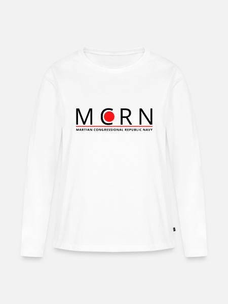 MCRN - Camiseta ecológica prémium de manga larga para mujer - blanco