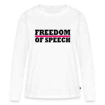 Freedom of speech - Frauen Premium Bio Langarmshirt - Weiß - Vorne - Julia (174cm)
