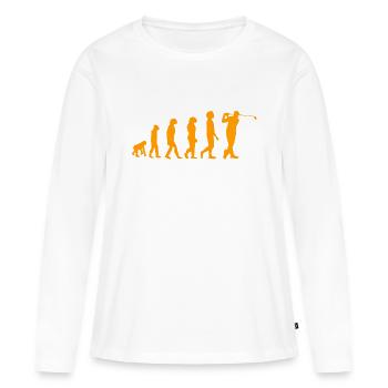 Golf evolution - Frauen Premium Bio Langarmshirt - Weiß - Vorne - Julia (174cm)