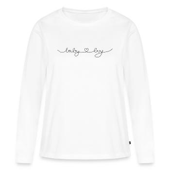 Baby Boy lettering in italics - Women's Premium Organic Long Sleeve Shirt - white - Front - Julia (174cm)